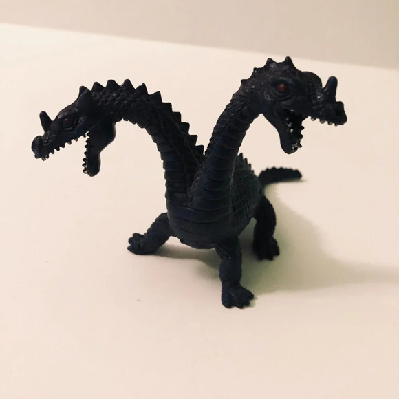 Vintage Two Headed Dinosaur Dragon Hong Kong 3 Inch  Tall - Picture 15 of 15